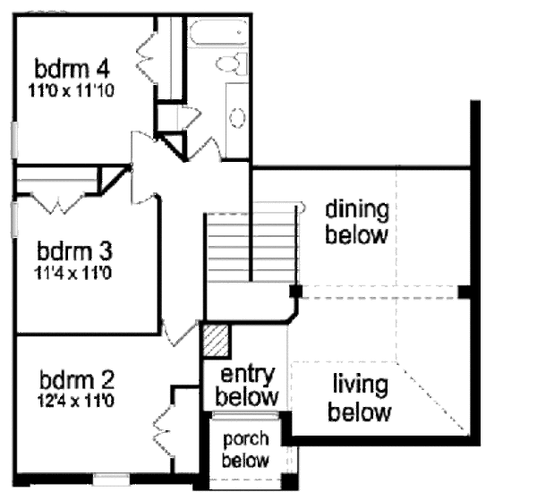 European Floor Plan - Upper Floor Plan #84-315