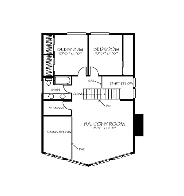 Home Plan - Bungalow Floor Plan - Upper Floor Plan #320-155