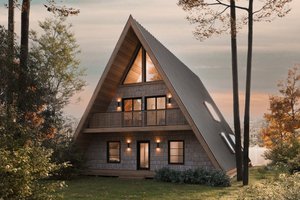 Cottage Exterior - Front Elevation Plan #1114-33