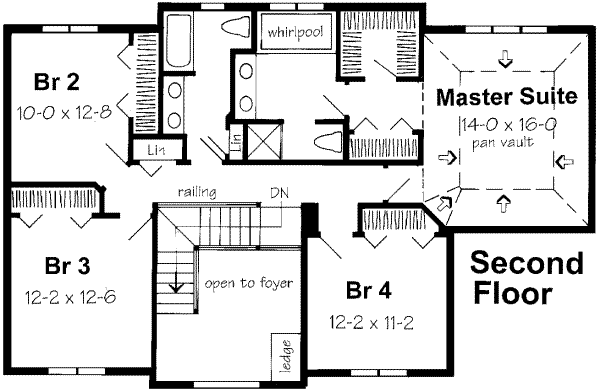 Traditional Floor Plan - Upper Floor Plan #312-466