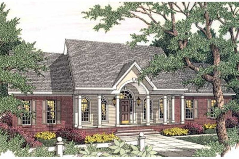 Architectural House Design - Colonial Exterior - Front Elevation Plan #406-273