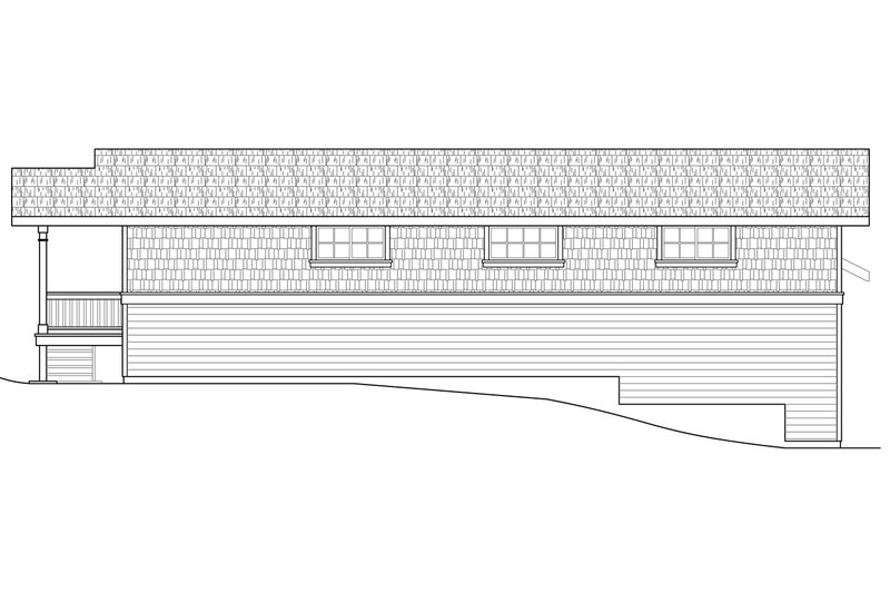 Home Plan - Exterior - Rear Elevation for Craftsman House Plan #124-964, 1 bath