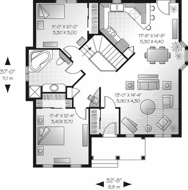 Architectural House Design - Farmhouse Floor Plan - Main Floor Plan #23-687