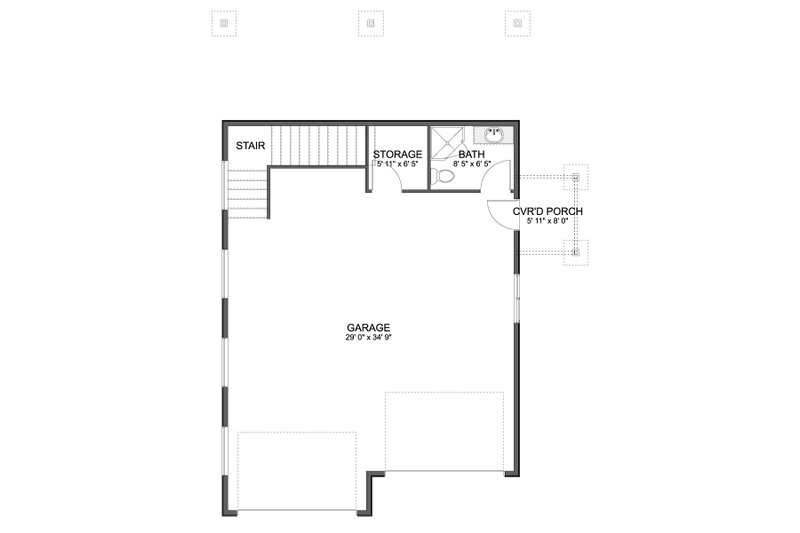 House Design - Floor Plan - Main Floor for Craftsman House Plan #1060-327 - 2 bed, 2 bath