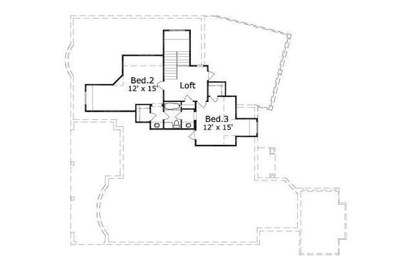 Floor Plan - Upper Floor for European House Plan #411-602 - 3 bed, 2.5 bath