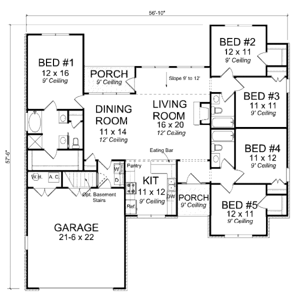 Dream House Plan - Ranch Floor Plan - Main Floor Plan #513-19