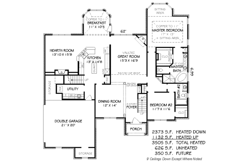 Traditional Style House Plan - 5 Beds 4 Baths 3505 Sq/Ft Plan #424-61 ...