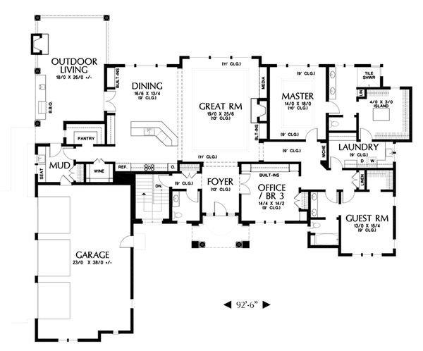 Dream House Plan - European Floor Plan - Main Floor Plan #48-672