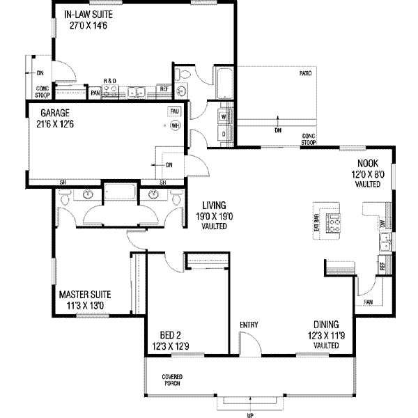 Home Plan - Traditional Floor Plan - Main Floor Plan #60-623