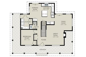 Floor Plan - Main Floor for Country House Plan #427-3 - 4 bed, 3 bath