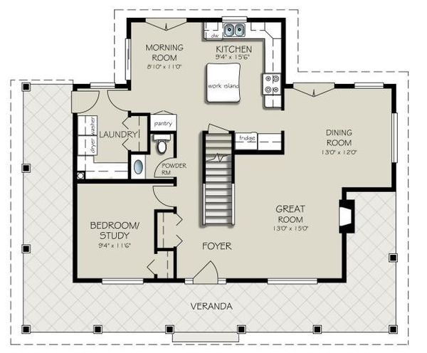 Country Floor Plan - Main Floor Plan #427-3