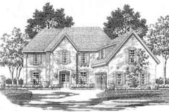 Exterior - Front Elevation for European House Plan #141-185 - 5 bed, 4 bath