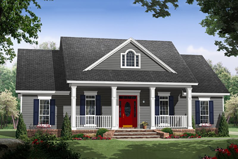 Country Style House Plan - 3 Beds 2 Baths 1658 Sq/Ft Plan #21-394