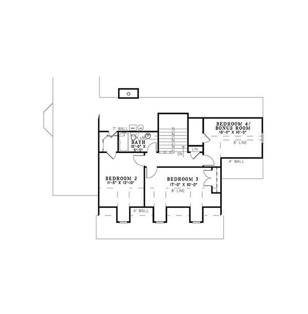 House Plan Design - Southern Floor Plan - Upper Floor Plan #17-2176