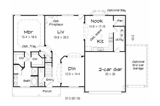 Floor Plan - Main Floor House Plan #329-386 - 4 bed, 2.5 bath
