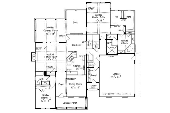 Floor Plan - Main Floor for Traditional House Plan #927-6 - 4 bed, 3 bath