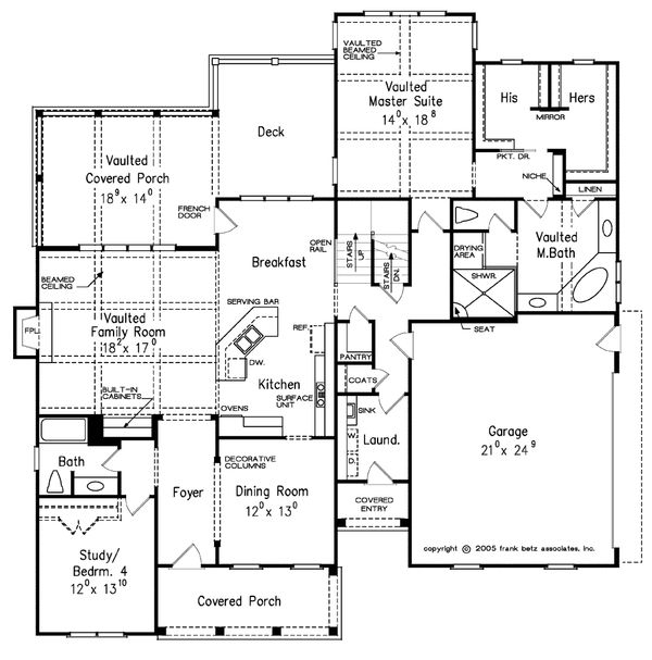 Architectural House Design - Traditional Floor Plan - Main Floor Plan #927-6