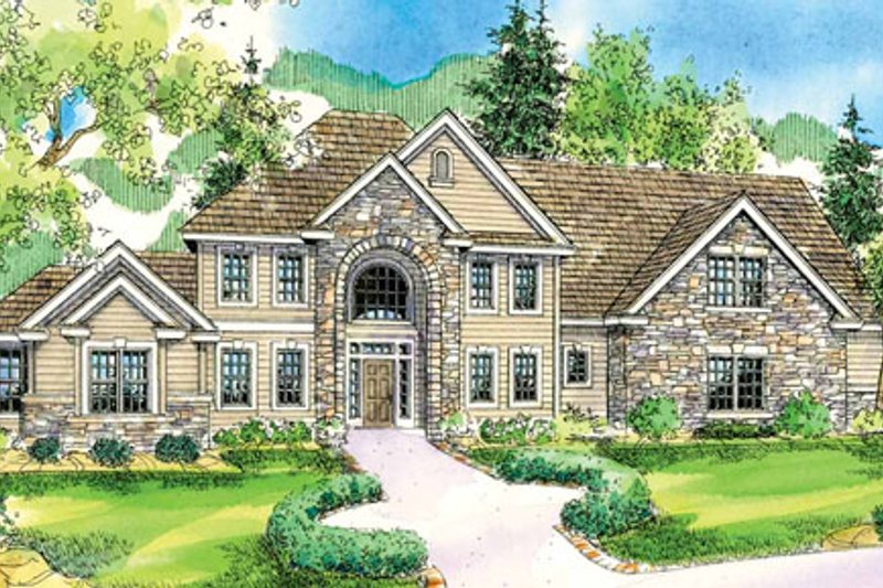 Dream House Plan - European Exterior - Front Elevation Plan #124-735