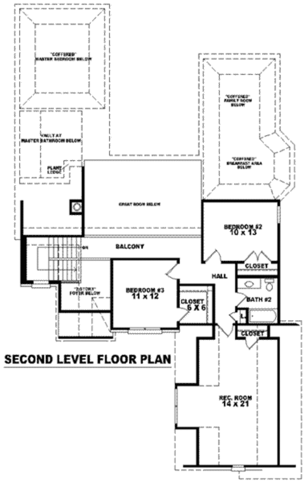 European Floor Plan - Upper Floor Plan #81-1021