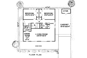 Floor Plan - Main Floor for Modern House Plan #312-510 - 2 bed, 1 bath
