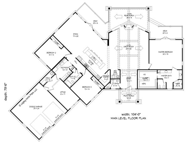 Ranch Floor Plan - Main Floor Plan #932-717