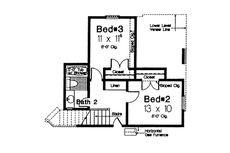 Dream House Plan - Floor Plan - Upper Floor for European House Plan #310-415 - 3 bed, 2.5 bath