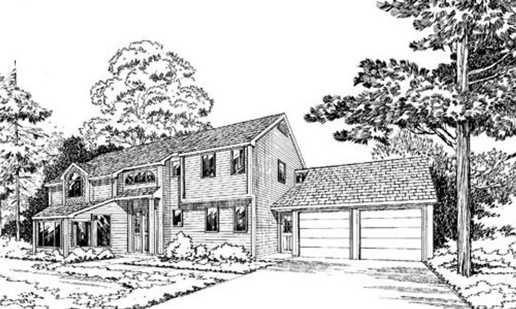 Exterior - Front Elevation 2 for Traditional House Plan #312-808 - 3 bed, 2.5 bath