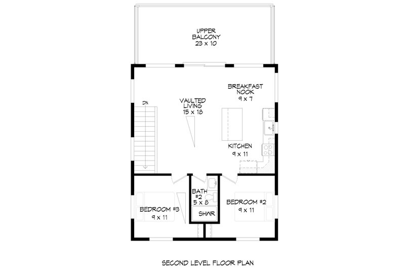 House Plan Design - Floor Plan - Upper Floor for Modern House Plan #932-423 - 3 bed, 2 bath