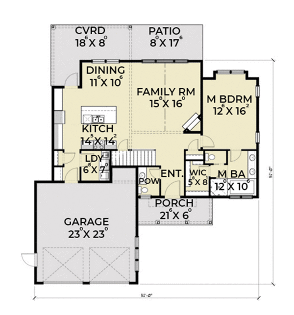 Architectural House Design - Farmhouse Floor Plan - Main Floor Plan #1070-26