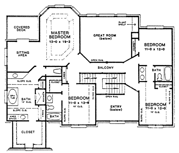House Plan Design - Country Floor Plan - Upper Floor Plan #10-288