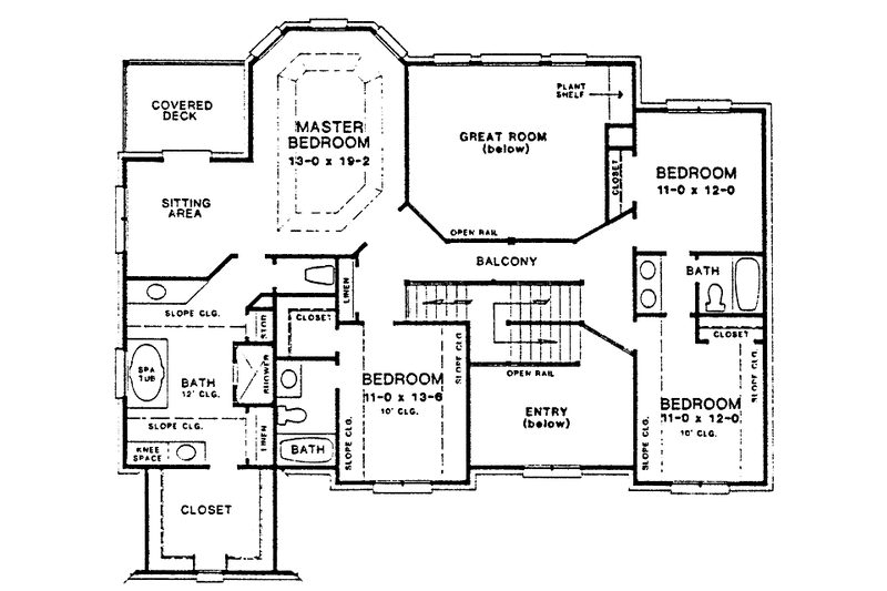 Dream House Plan - Floor Plan - Upper Floor for Country House Plan #10-288 - 4 bed, 4 bath