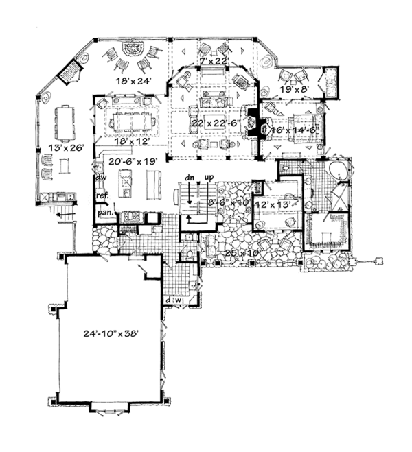 Craftsman Floor Plan - Main Floor Plan #942-30