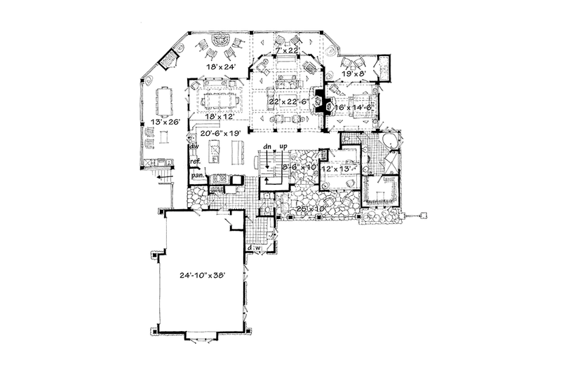 Architectural House Design - Floor Plan - Main Floor for Craftsman House Plan #942-30 - 4 bed, 4.5 bath