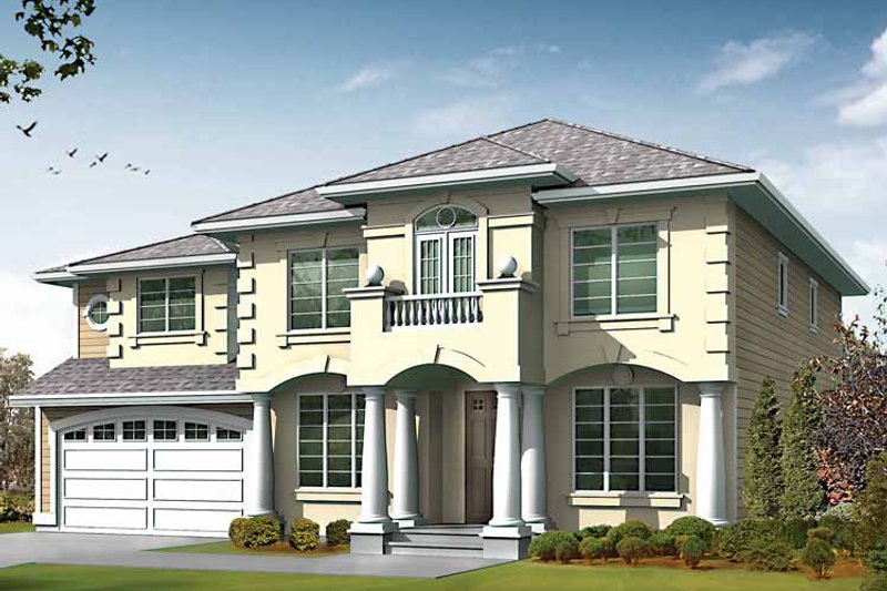 Home Plan - Exterior - Front Elevation 3 for Prairie House Plan #132-436 - 4 bed, 2.5 bath