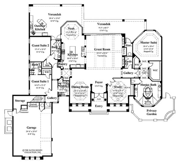 Mediterranean Floor Plan - Main Floor Plan #930-92