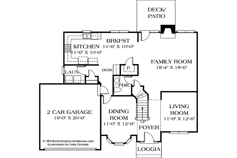 House Blueprint - Floor Plan - Main Floor for Traditional House Plan #453-507 - 3 bed, 2.5 bath