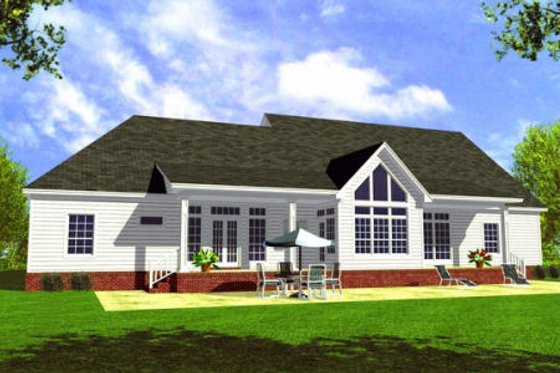 Exterior - Rear Elevation for Farmhouse House Plan #21-107 - 3 bed, 3 bath