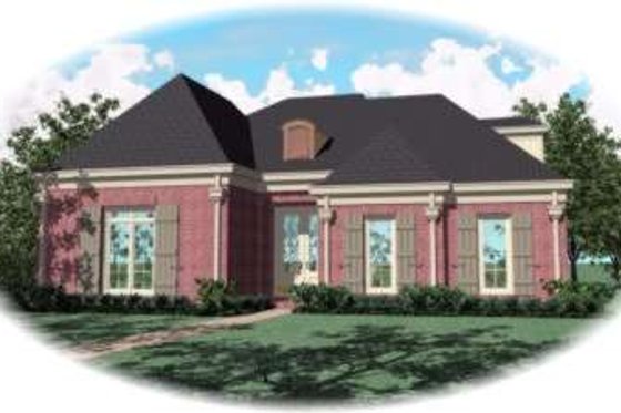 Exterior - Front Elevation for European House Plan #81-1221 - 3 bed, 2 bath