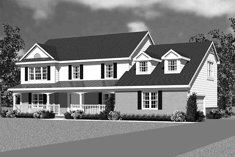 Home Plan - Exterior - Front Elevation for Colonial House Plan #72-1112 - 4 bed, 2 bath