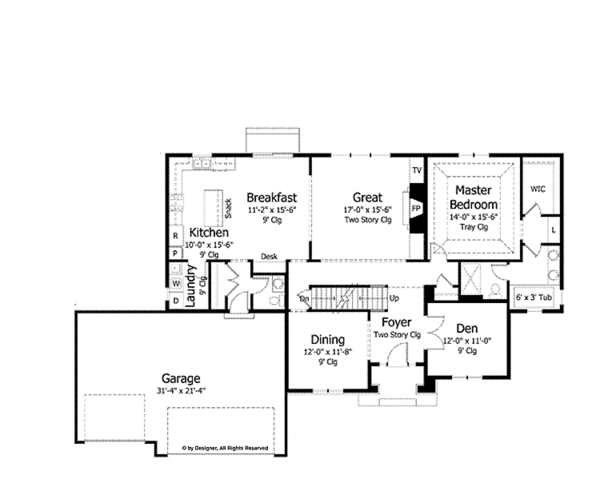 Dream House Plan - Colonial Floor Plan - Main Floor Plan #51-1038