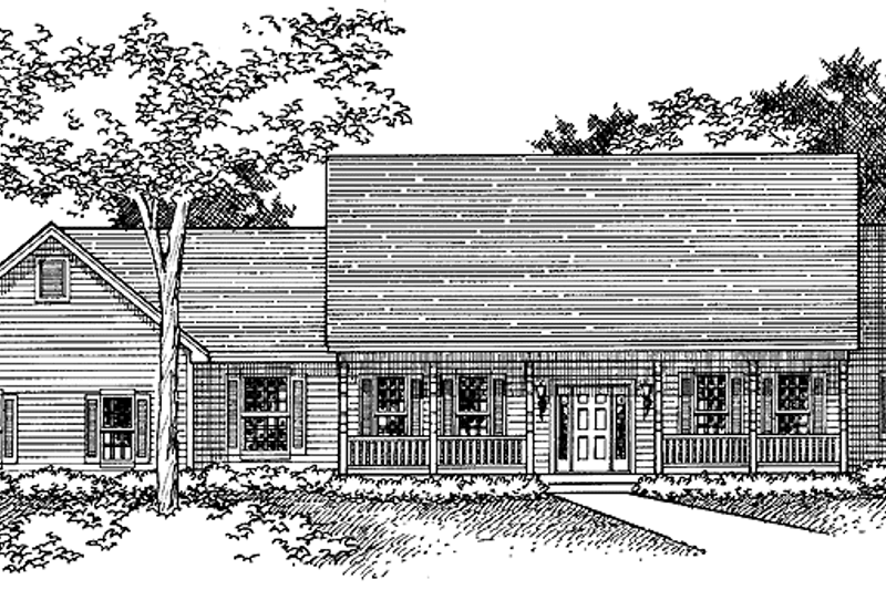 Home Plan - Country Exterior - Front Elevation Plan #51-743