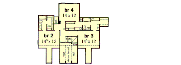 Country Floor Plan - Upper Floor Plan #16-225