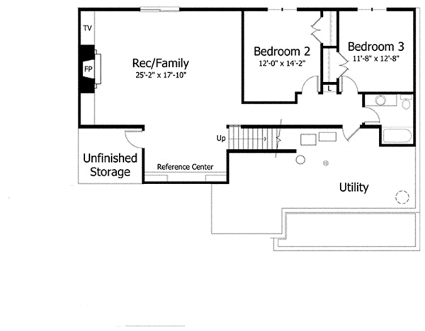 House Plan Design - European Floor Plan - Lower Floor Plan #51-969