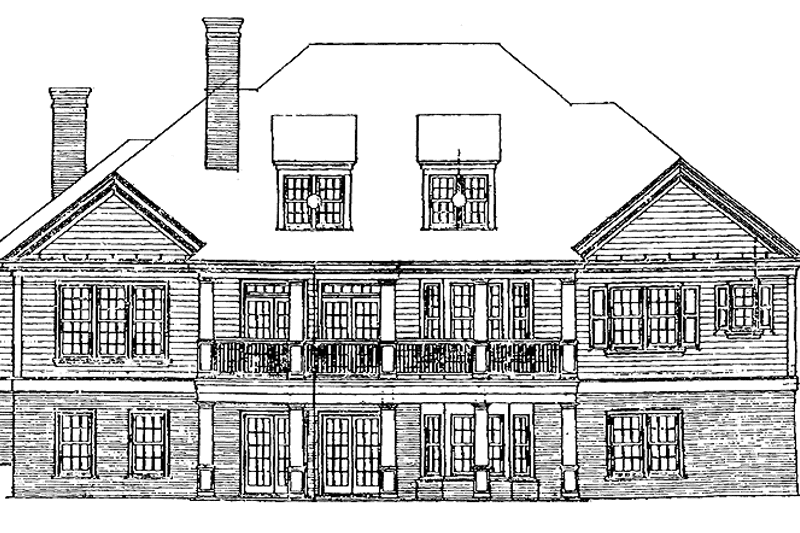 Home Plan - Exterior - Rear Elevation for Colonial House Plan #429-241 - 3 bed, 2.5 bath