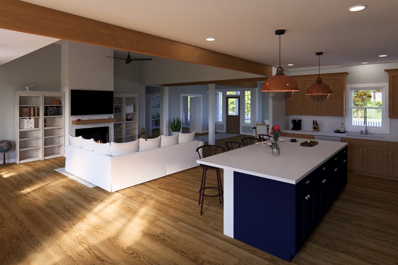 Home Plan - Interior - Family Room 2 for Farmhouse House Plan #513-2172 - 3 bed, 4 bath