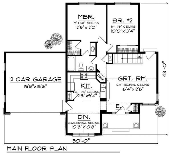 House Design - Country Floor Plan - Main Floor Plan #70-856