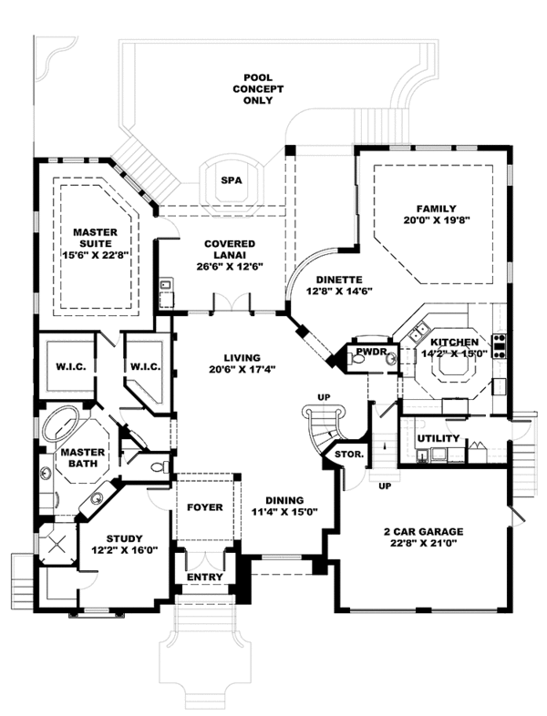 Home Plan - Mediterranean Floor Plan - Main Floor Plan #1017-101