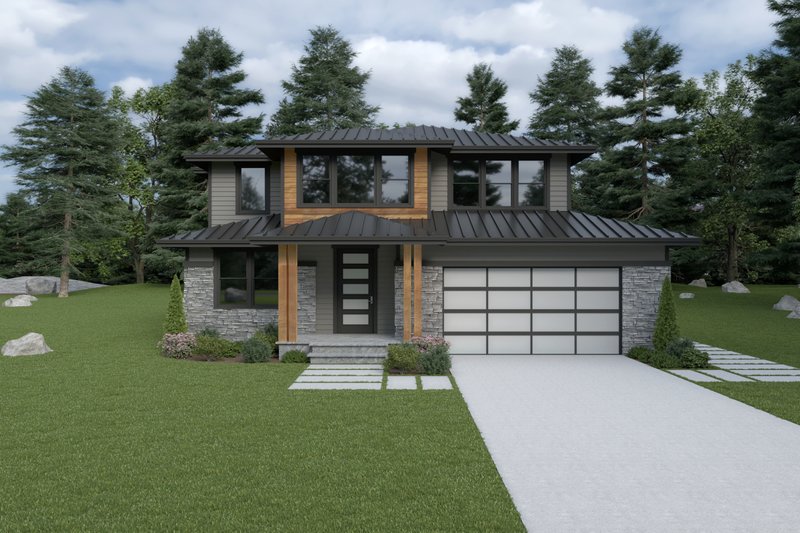 Dream House Plan - Contemporary Exterior - Front Elevation Plan #1070-18