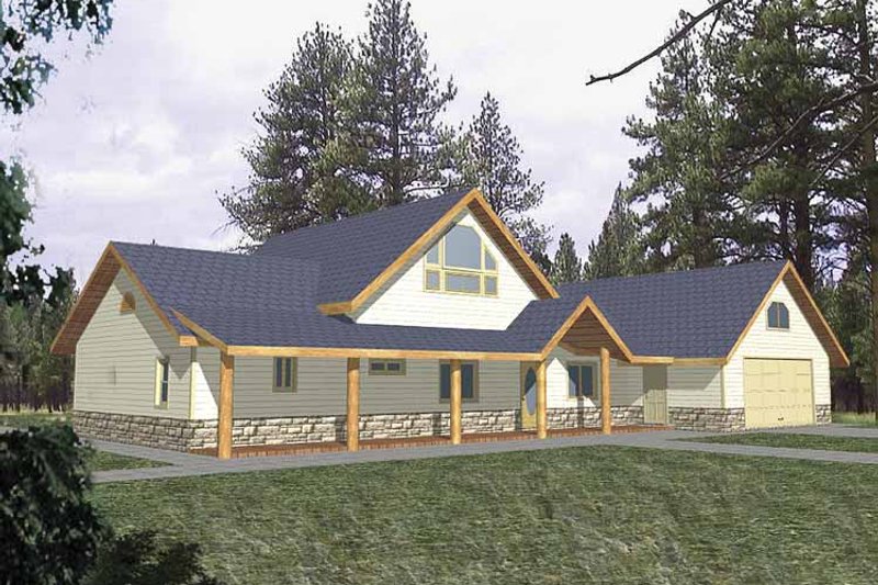 Home Plan - Exterior - Front Elevation 3 for Country House Plan #117-816 - 2 bed, 2 bath