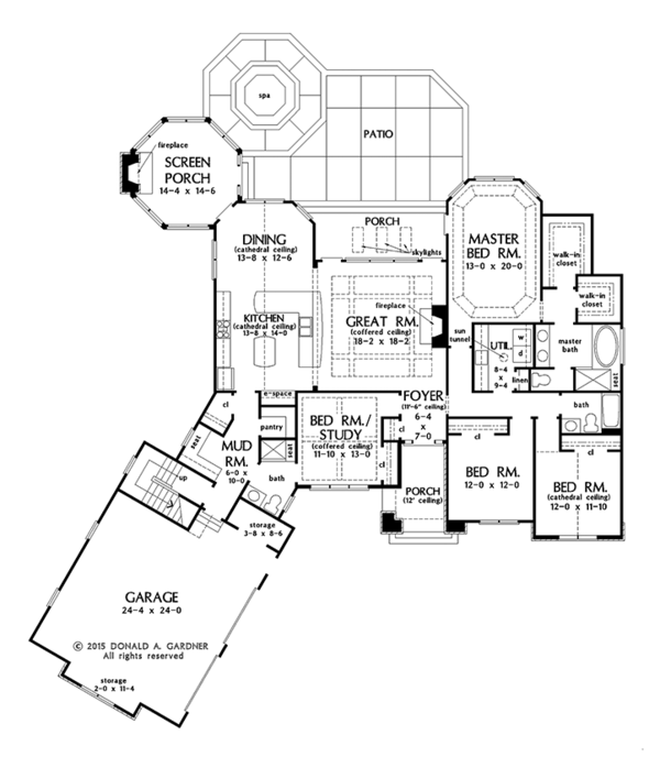 European Floor Plan - Main Floor Plan #929-1003